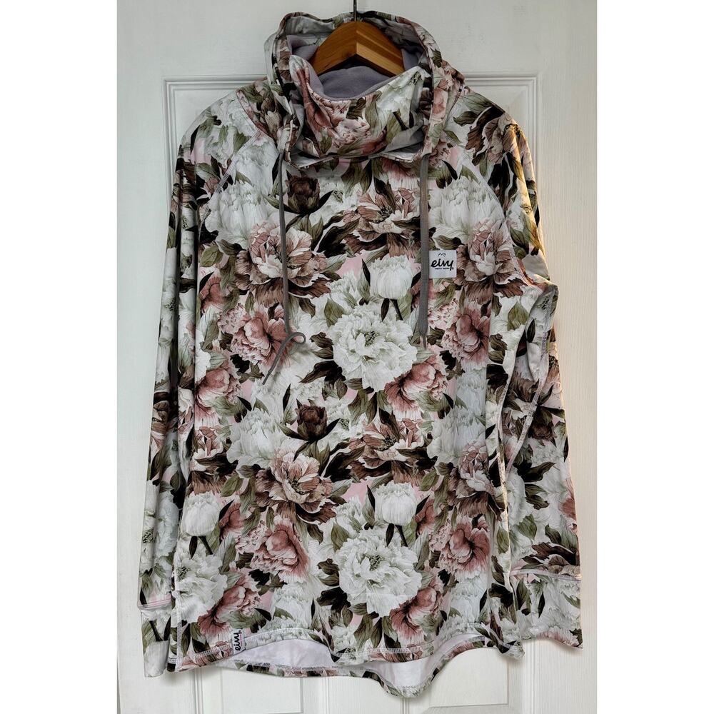 Eivy Ice Cold Hood Hoodie Top "Bloom" Floral Large $120 Surf Snowboard Ski